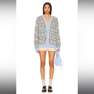 Fiorucci Monogram Cardigan in Blue